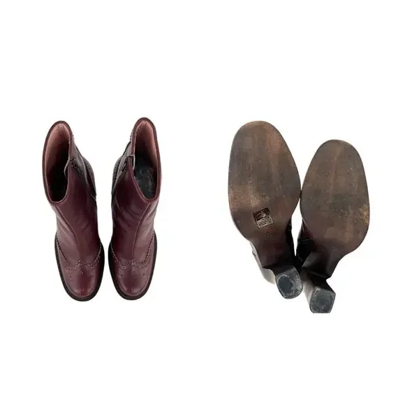 Miu Miu Vintage Western Leather Ankle Boots - Picture 6 of 8